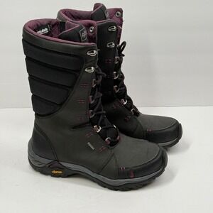 Ahnu Northridge Winter Boot Waterproof Insulated Vibram Sole Black Size 6